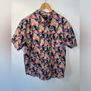 Massive Button Up Hawaiian Shirt Flamingos
